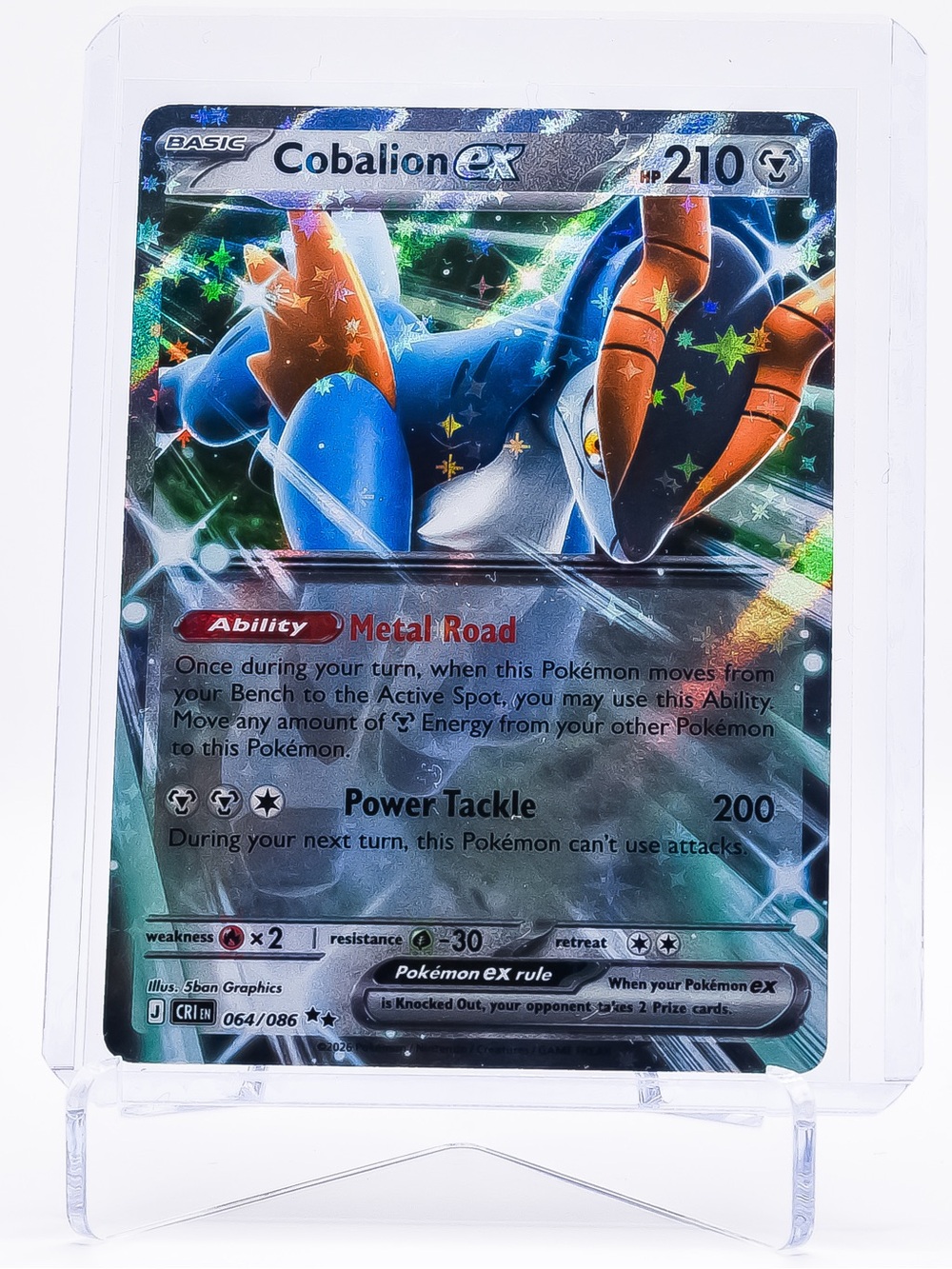 Pokemon Card Cobalion 064/086 EX Double Rare Holo Chaos Rising NM